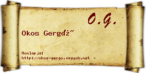 Okos Gergő névjegykártya